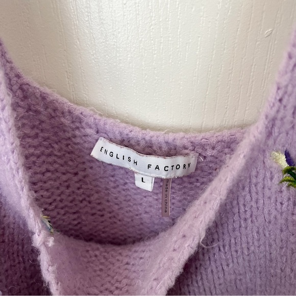 English Factory Lavender Knit Floral Embroidered Tank Top - Picture 6 of 6